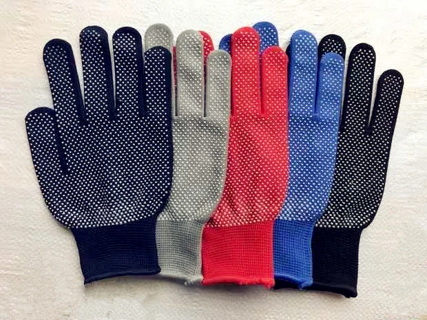 Breathable and Antiskid PVC Dots Coated Nylon Safety Work Gloves