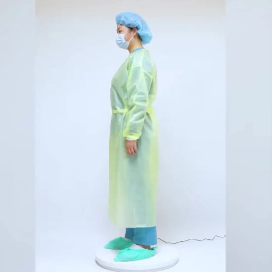 Vestido protetor médico descartável do vestido do isolamento da prova da água