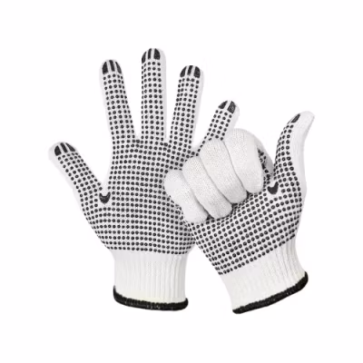 China atacado PVC pontilhado/pontos segurança/trabalho/luva de trabalho industrial/construção/trabalho luvas de malha de algodão Guantes